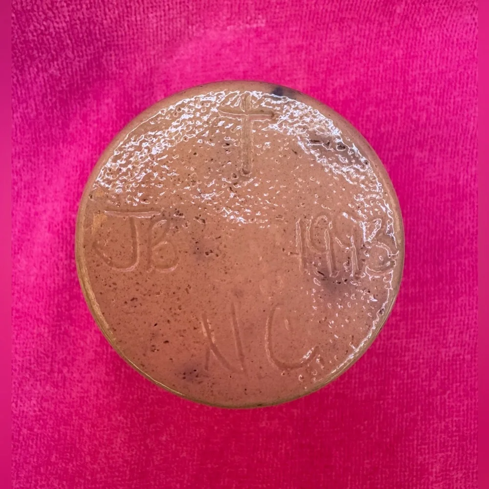 Vintage 1993 Beaumont Pottery 4” Salt-Glazed Crock – Cobalt Bird Folk Art - Picture 4 of 6